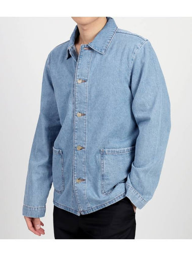 Kerlouan Logo Denim Jacket Pale Blue - A.P.C. - BALAAN 1