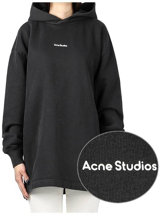 Acne AI0083 BLACK Women s Logo Hooded T shirt - ACNE STUDIOS - BALAAN 1