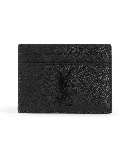 Monogram Caviar Leather Card Wallet Black - SAINT LAURENT - BALAAN 2