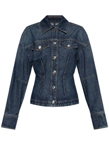 Sportmax Denim Jacket Filato, Women's, Navy Blue - MAX MARA SPORTMAX - BALAAN 1