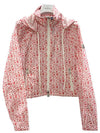 Women's Alose Logo Print Zip-up Jacket Pink White - MONCLER - BALAAN 3