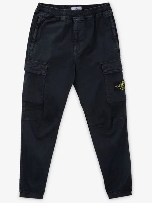 Stretch Cotton Cargo Straight Pants Navy - STONE ISLAND - BALAAN 3