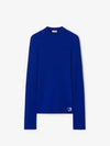 Logo Patch Slim Fit Wool Blend Knit Top Blue - BURBERRY - BALAAN 2