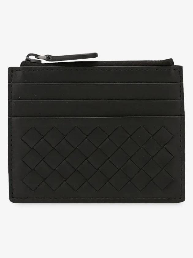 Intrecciato Zipper Card Wallet Black - BOTTEGA VENETA - BALAAN 3