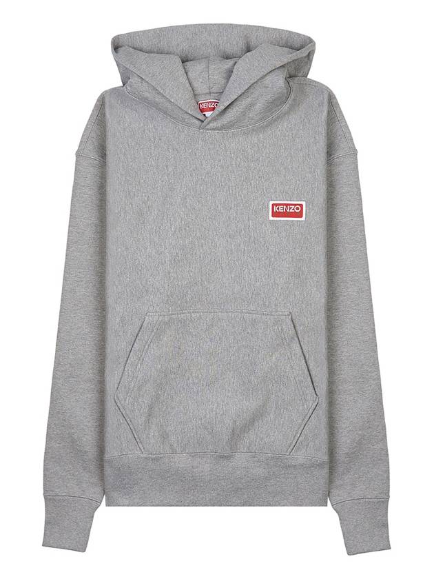 Paris Logo Oversized Hoodie Pearl Grey - KENZO - BALAAN 3