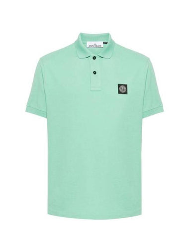 Pique Stretch Cotton Short Sleeve Polo Shirt Green - STONE ISLAND - BALAAN 1