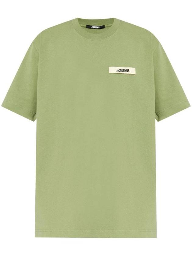 Le Gros Grain Logo Short Sleeve T-Shirt Green - JACQUEMUS - BALAAN 1