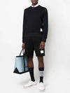 Seersucker Loopback 4-Bar Sweat Shorts Navy - THOM BROWNE - BALAAN 3