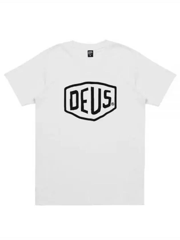 Shield Logo Print Cotton Short Sleeve T-Shirt White - DEUS EX MACHINA - BALAAN 2