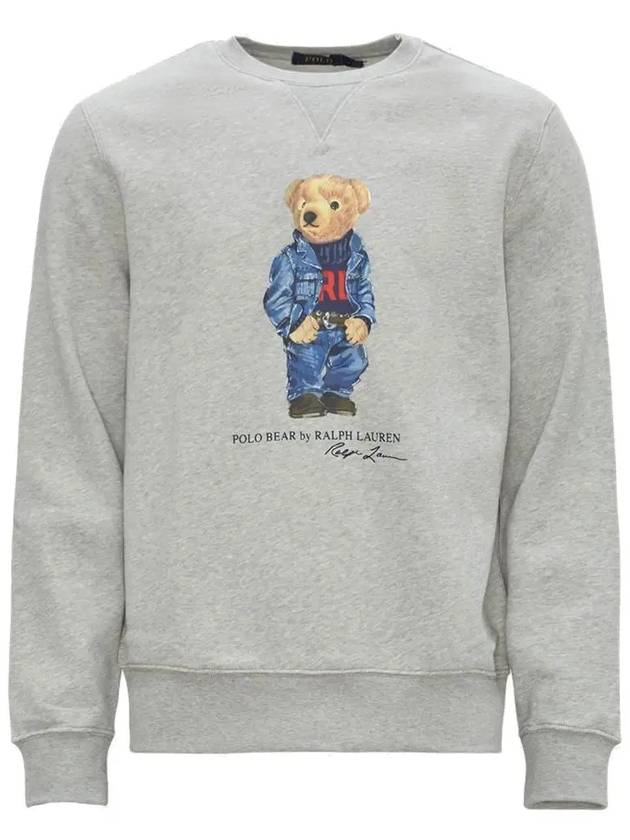 Bear Print Cotton Sweatshirt Grey - POLO RALPH LAUREN - BALAAN 3