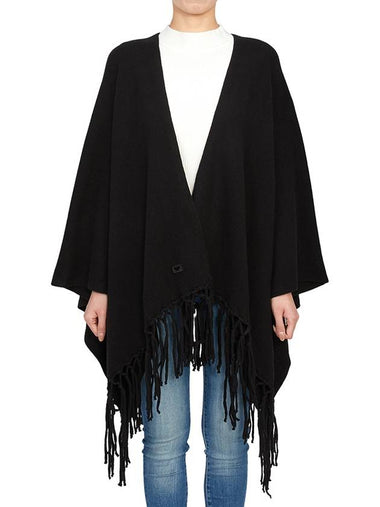 Pomposa Fringe Cape Black - MAX MARA - BALAAN 1