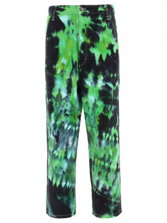 Men's Tie Dye Denim Jeans Green - AMI - BALAAN.