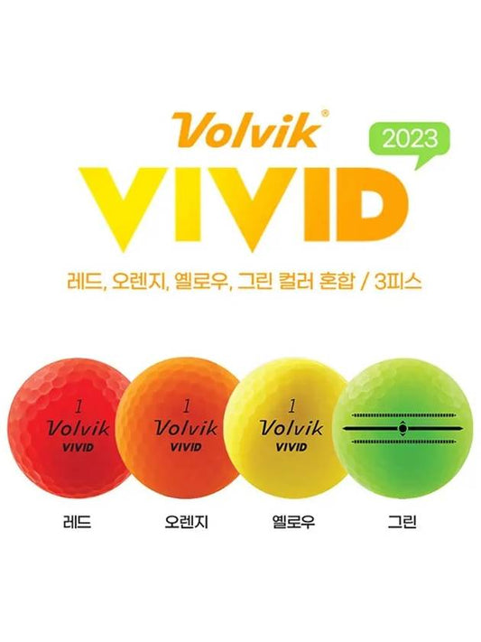 Golf Ball Vivid 3L Focus Line Matte 3 Piece 1 Dozen 12 Balls - VOLVIK - BALAAN 2