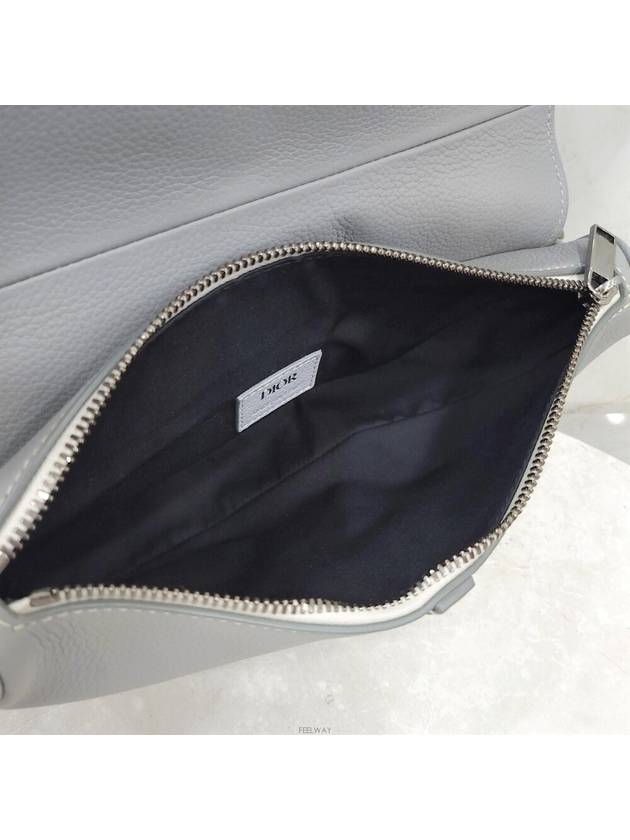 Lux You New Product 1947 Stitched Gray Grain Saddle Bag - DIOR - BALAAN 7