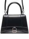 Hourglass Shiny Box Calfskin Small Tote Bag Black - BALENCIAGA - BALAAN 3