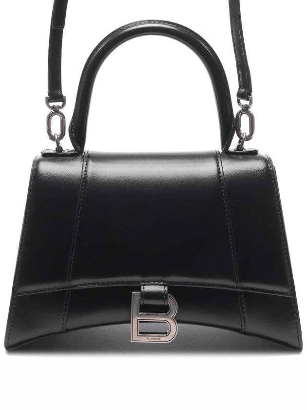 Hourglass Shiny Box Calfskin Small Tote Bag Black - BALENCIAGA - BALAAN 3