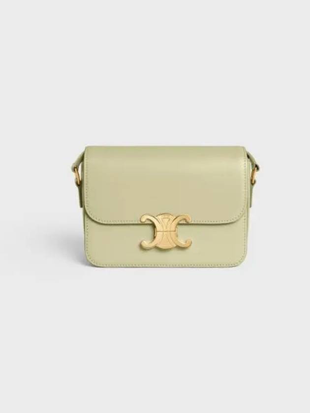 Teen Triomphe Shiny Calfskin Cross Bag Green - CELINE - BALAAN 2