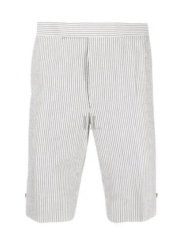 Classic Striped Backstrap Wool Bermuda Shorts Grey - THOM BROWNE - BALAAN 2