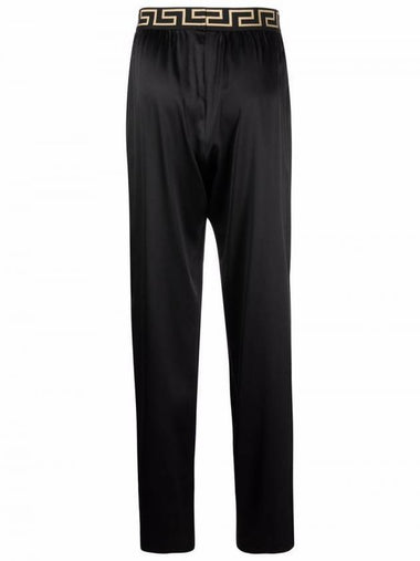 Medusa Greca Band Silk Pajama Pants Black - VERSACE - BALAAN 1