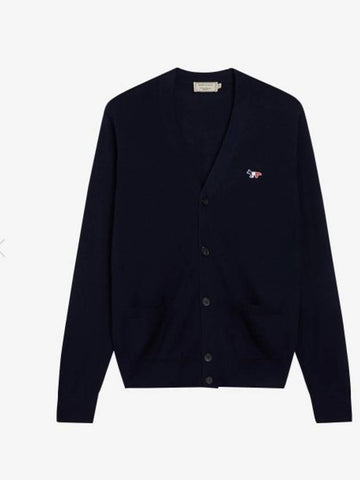 Maison Kitsune Tricolor Fox Patch Classic Cardigan Navy - MAISON KITSUNE - BALAAN 1