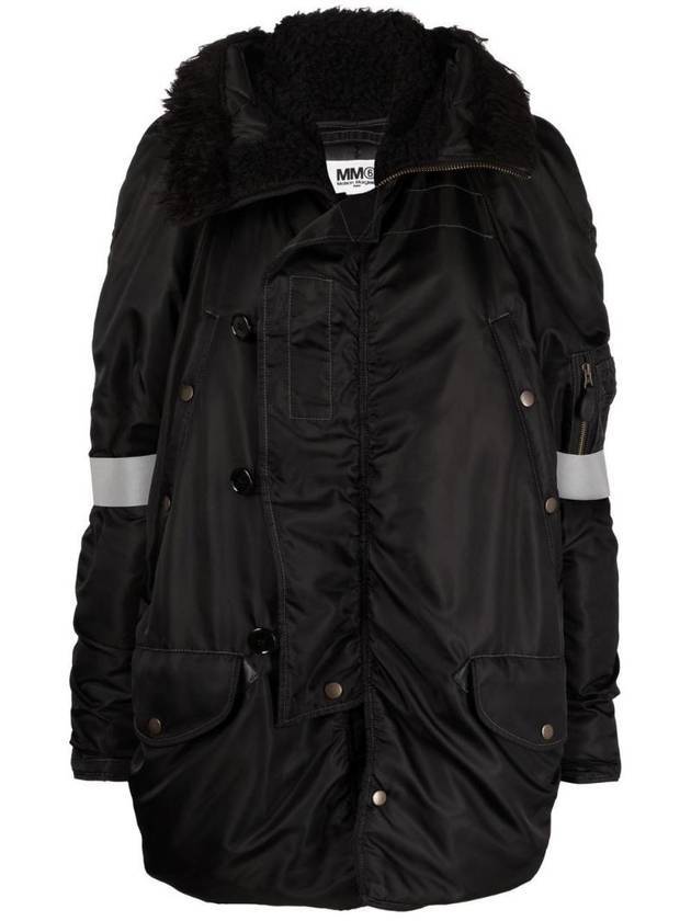 Faux Fur Collar Parka Black - MAISON MARGIELA - BALAAN 1