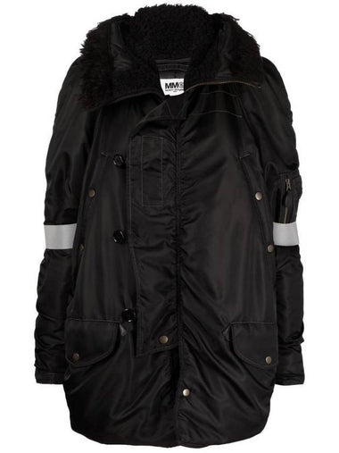 Faux Fur Collar Parka Black - MAISON MARGIELA - BALAAN 1