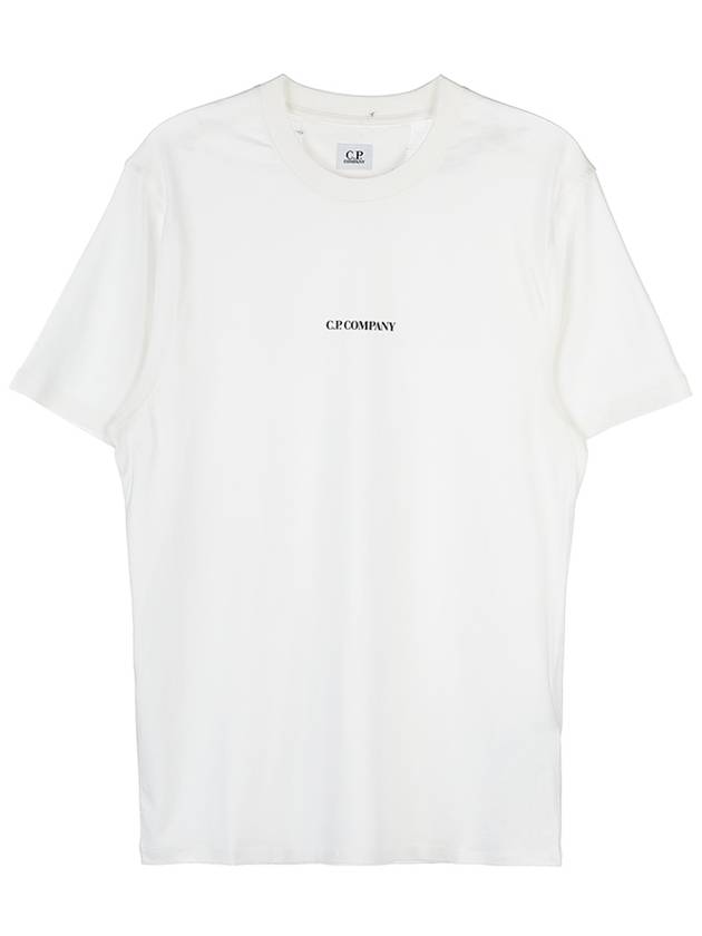 Logo Print Cotton Short Sleeve T-Shirt White - CP COMPANY - BALAAN 10
