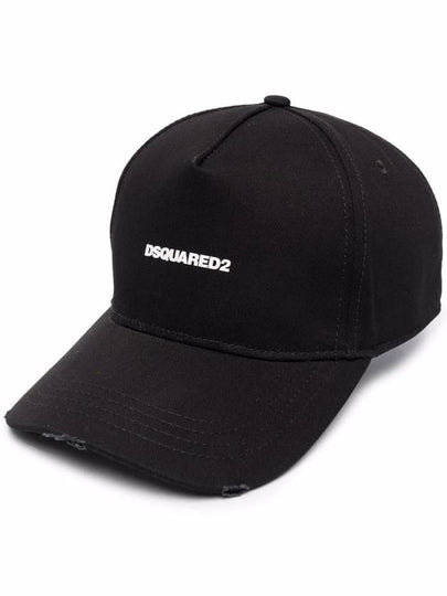 Baseball Logo Print Cotton Ball Cap Black - DSQUARED2 - BALAAN 2