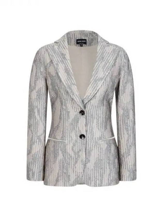 Women s Easy Jacquard Single Jacket Gray 271245 - GIORGIO ARMANI - BALAAN 1