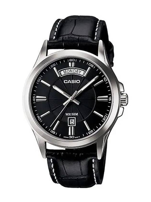 Men s Leather Wrist Watch MTP 1381L 1A - CASIO - BALAAN 2