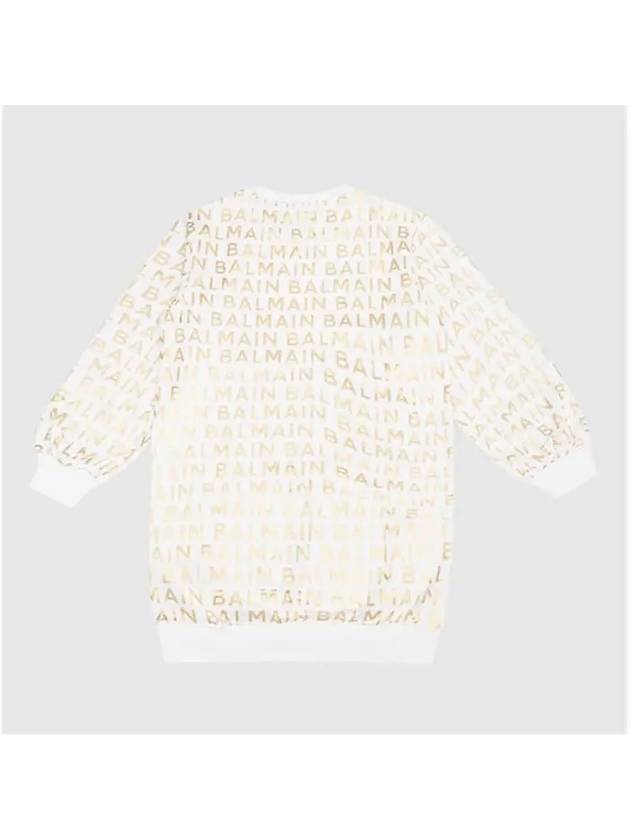 Kids Multi Logo Jersey Dress White Gold - BALMAIN - BALAAN 2