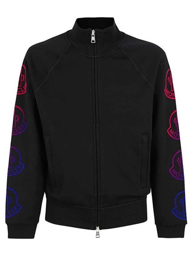 Men's Side Gradient Logo Zip-Up Jacket Black - MONCLER - BALAAN 2