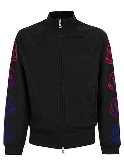 Men's Side Gradient Logo Zip-Up Jacket Black - MONCLER - BALAAN 2