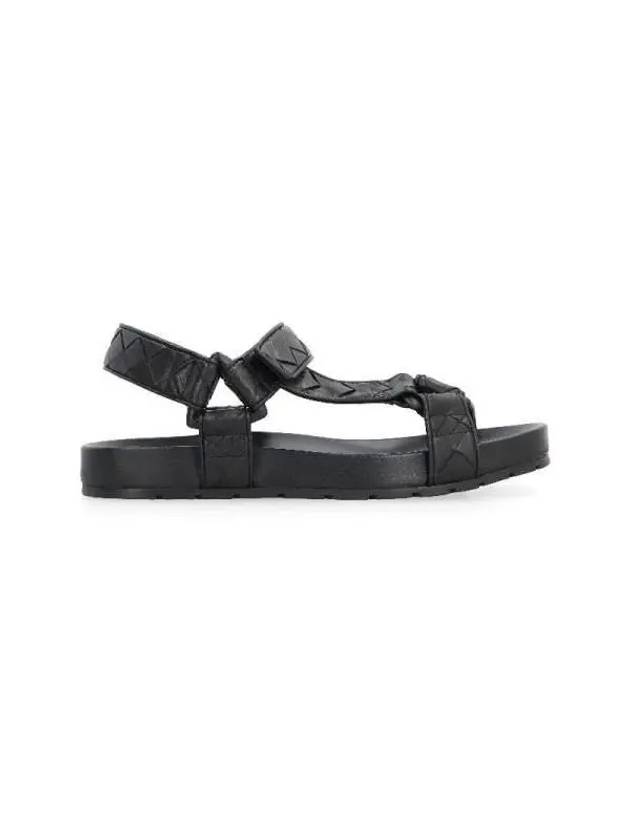 Trip Intrecciato Leather Sandals Black - BOTTEGA VENETA - BALAAN 3