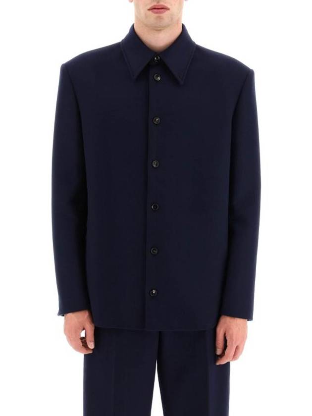 Wool Jacket Navy - BOTTEGA VENETA - BALAAN 3