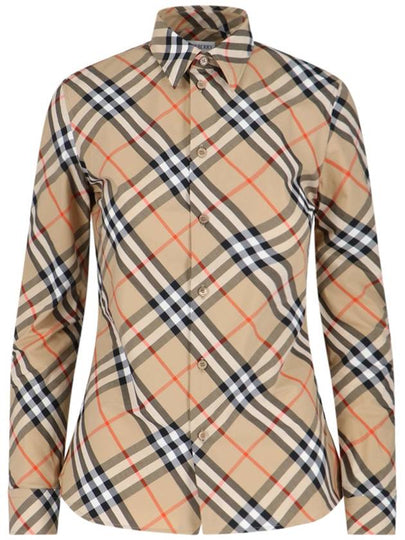 Check Pattern Shirt Beige - BURBERRY - BALAAN 2