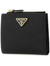 Small Saffiano Half Wallet Black - PRADA - BALAAN 4