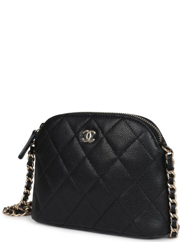 Classic Half Moon Caviar Mini Cross Bag Black - CHANEL - BALAAN 6