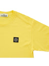 Logo Patch Cotton Short Sleeve T-Shirt Yellow - STONE ISLAND - BALAAN 5