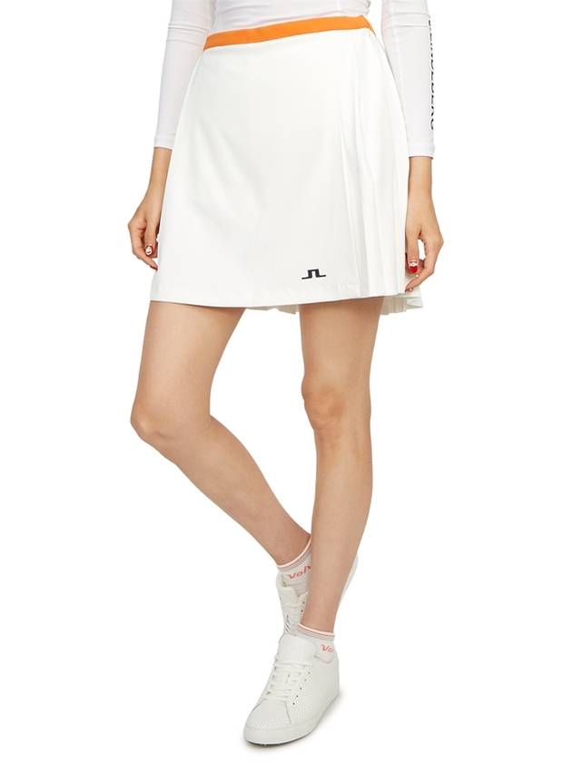 Women's Sierra Pleated Skirt White - J.LINDEBERG - BALAAN 6