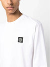 Cotton Jersey Long Sleeve T Shirt White - STONE ISLAND - BALAAN 4