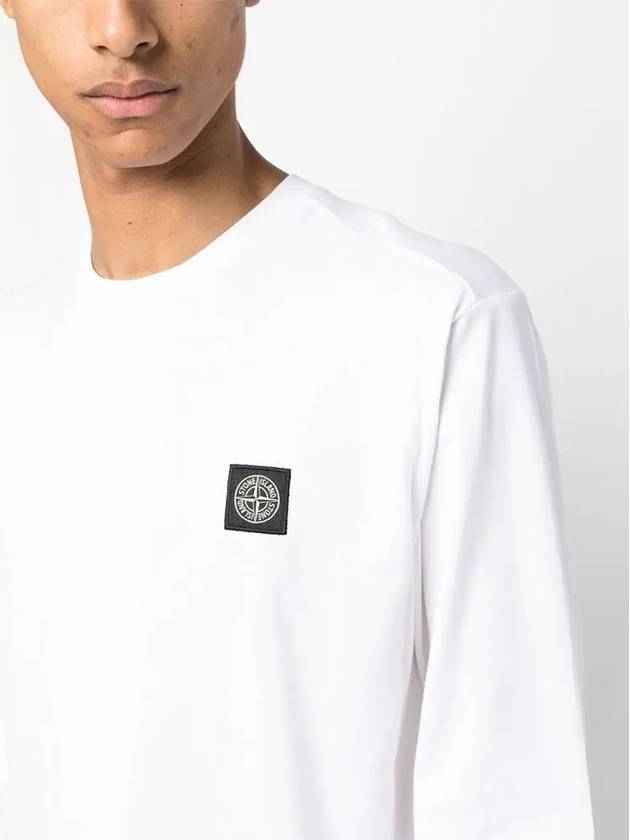 Cotton Jersey Long Sleeve T Shirt White - STONE ISLAND - BALAAN 4