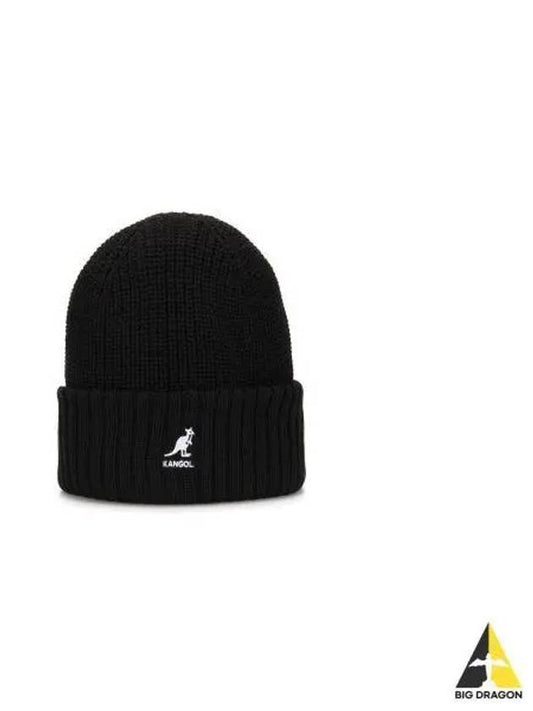 Merino Wool Ribbed Beanie 3663 Black - KANGOL - BALAAN 1