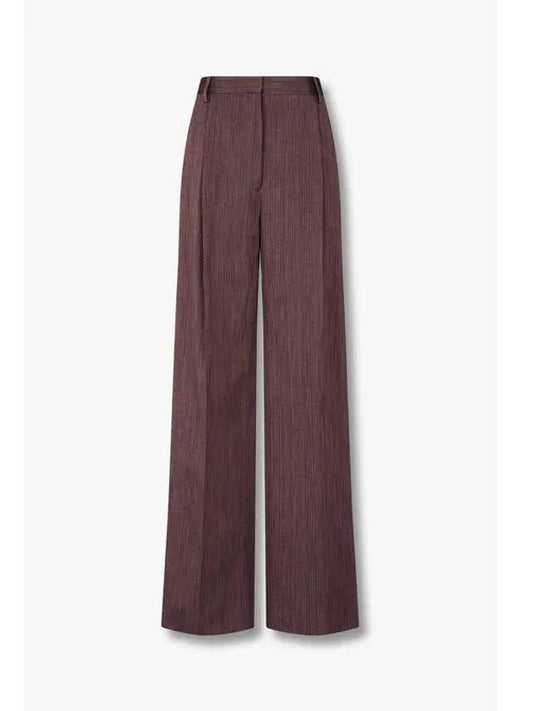 Women s One Tuck Striped Tissue Pants China Plum - DRIES VAN NOTEN - BALAAN 1