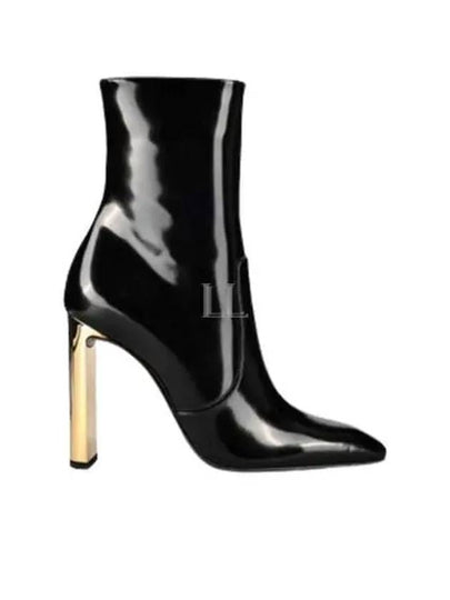 Auteuil Leather Heels Middle Boots Black - SAINT LAURENT - BALAAN 2