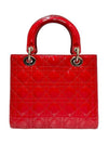 VRB44550 Red Patent Cannage Lady Medium Tote Bag Strap - DIOR - BALAAN 4