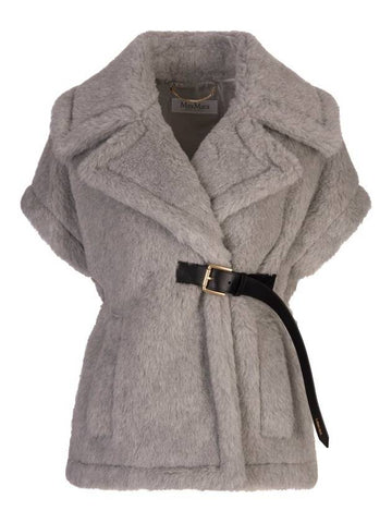 Teddy Belted Short Sleeve Cape Grey - MAX MARA - BALAAN 1