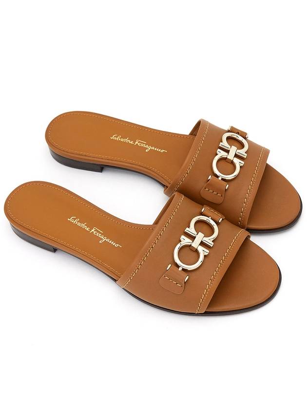 Ferragamo Rhodes Gancini Women s Slippers 1CM BEECHWOOD 0730196 Foot C - SALVATORE FERRAGAMO - BALAAN 3