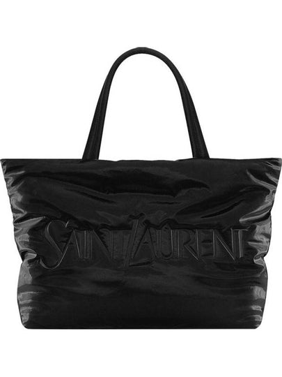 Silktech Canvas Tote Bag Black - SAINT LAURENT - BALAAN 2