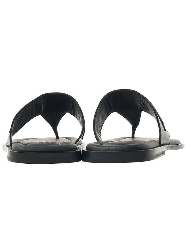 La Medusa Leather Flip Flops Black - VERSACE - BALAAN 5